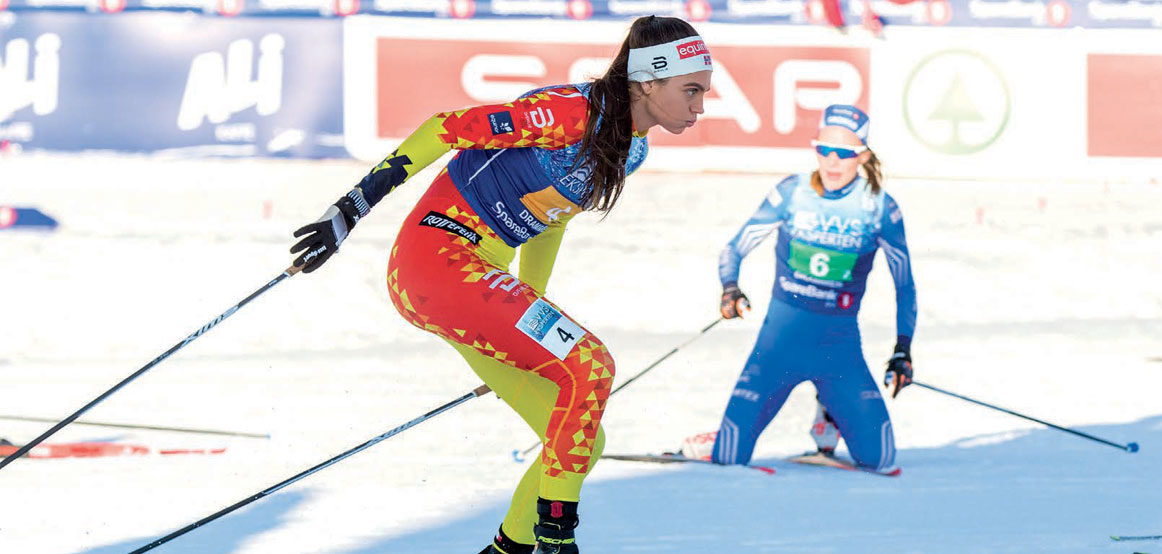 PÅ HJEMMEBANE: Kristine Stavås Skistad gikk inn til bronse på 3 x 5 kilometer stafett under NM på hjemmebane. Foto: Ragnar Signsaas.